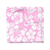 Soft Pink and White Hawaiian Hibiscus Flowers Duvet Cover -Medium Scale - Extremely Stoked