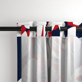 Navy Blue, Red and White Hawaiian Flowers Window Curtains - Extremely Stoked® Eco Beach Luxe Collection - Large Scale