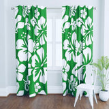 White Hawaiian and Hibiscus Flowers on Fresh Green Duvet Cover -Large Scale - Extremely Stoked