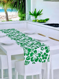 Fresh Green Hawaiian Flowers Table Runner - Extremely Stoked