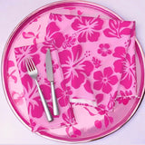 Hot and Soft Pinks Hawaiian Flowers Dinner Napkins - Extremely Stoked
