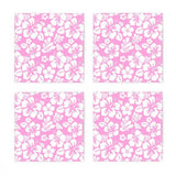 Pink and White Hawaiian Flowers Cocktail Napkins - Extremely Stoked® Beach Luxe Collection
