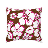 Brown, White and Hot Pink Hawaiian Flowers Euro Pillow Sham – Extremely Stoked® Eco Beach Luxe Collection