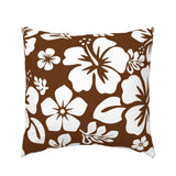 Brown and White Hawaiian Flowers Euro Pillow Sham – Extremely Stoked® Eco Beach Luxe Collection