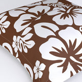 Brown and White Hawaiian Flowers Euro Pillow Sham – Extremely Stoked® Eco Beach Luxe Collection