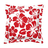 Red Hawaiian Flowers on White Euro Pillow Sham – Extremely Stoked® Eco Beach Luxe Collection