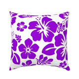 Purple Hawaiian Flowers on White Euro Pillow Sham – Extremely Stoked® Eco Beach Luxe Collection