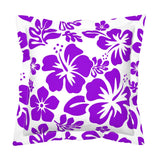 Purple Hawaiian Flowers on White Euro Pillow Sham – Extremely Stoked® Eco Beach Luxe Collection