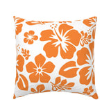 Orange Hawaiian Flowers on White Euro Pillow Sham – Extremely Stoked® Eco Beach Luxe Collection