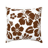 Brown Hawaiian Flowers on White Euro Pillow Sham – Extremely Stoked® Eco Beach Luxe Collection