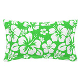 Lime Green and White Hawaiian Flowers Pillow Sham – Extremely Stoked® Eco Beach Luxe Collection