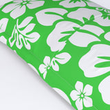 Lime Green and White Hawaiian Flowers Pillow Sham – Extremely Stoked® Eco Beach Luxe Collection