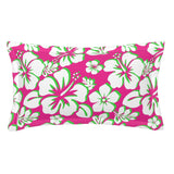 Hot Pink, White and Lime Hawaiian Flowers Pillow Sham – Extremely Stoked® Eco Beach Luxe Collection