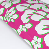 Hot Pink, White and Lime Hawaiian Flowers Pillow Sham – Extremely Stoked® Eco Beach Luxe Collection