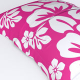 Hot Pink and White Hawaiian Flowers Pillow Sham – Extremely Stoked® Eco Beach Luxe Collection