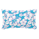 Aqua Blue, White and Pink Hawaiian Flowers Pillow Sham – Extremely Stoked® Eco Beach Luxe Collection