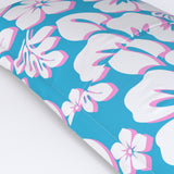 Aqua Blue, White and Pink Hawaiian Flowers Pillow Sham – Extremely Stoked® Eco Beach Luxe Collection