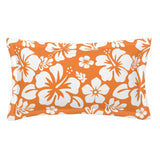 Orange and White Hawaiian Flowers Pillow Sham – Extremely Stoked® Eco Beach Luxe Collection