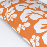 Orange and White Hawaiian Flowers Pillow Sham – Extremely Stoked® Eco Beach Luxe Collection