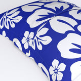 Royal Blue and White Hawaiian Flowers Pillow Sham – Extremely Stoked® Eco Beach Luxe Collection