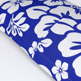 Royal Blue and White Hawaiian Flowers Pillow Sham – Extremely Stoked® Eco Beach Luxe Collection