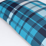 Navy Blue and Aqua Blue Surfer Plaid Pillow Sham - Extremely Stoked® Eco Beach Luxe Collection