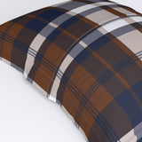 Brown and Navy Blue Surfer Plaid Pillow Sham - Extremely Stoked® Eco Beach Luxe Collection