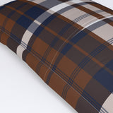 Brown and Navy Blue Surfer Plaid Pillow Sham - Extremely Stoked® Eco Beach Luxe Collection