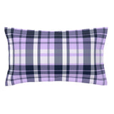 Lavender and Navy Blue Surfer Plaid Pillow Sham - Extremely Stoked® Eco Beach Luxe Collection