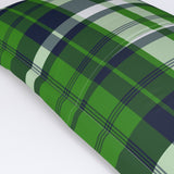 Fresh Green and Navy Blue Surfer Plaid Pillow Sham - Extremely Stoked® Eco Beach Luxe Collection