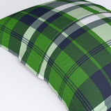 Fresh Green and Navy Blue Surfer Plaid Pillow Sham - Extremely Stoked® Eco Beach Luxe Collection