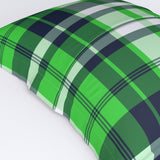 Lime Green and Navy Blue Surfer Plaid Pillow Sham - Extremely Stoked® Eco Beach Luxe Collection