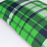 Lime Green and Navy Blue Surfer Plaid Pillow Sham - Extremely Stoked® Eco Beach Luxe Collection