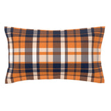 Orange and Navy Blue Surfer Plaid Pillow Sham - Extremely Stoked® Eco Beach Luxe Collection