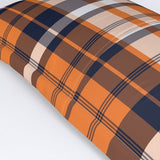 Orange and Navy Blue Surfer Plaid Pillow Sham - Extremely Stoked® Eco Beach Luxe Collection