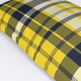 Yellow and Navy Blue Surfer Plaid Pillow Sham - Extremely Stoked® Eco Beach Luxe Collection
