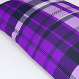 Purple and Navy Blue Surfer Plaid Pillow Sham - Extremely Stoked® Eco Beach Luxe Collection