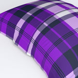 Purple and Navy Blue Surfer Plaid Pillow Sham - Extremely Stoked® Eco Beach Luxe Collection