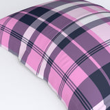 Pink and Navy Blue Surfer Plaid Pillow Sham - Extremely Stoked® Eco Beach Luxe Collection