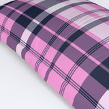 Pink and Navy Blue Surfer Plaid Pillow Sham - Extremely Stoked® Eco Beach Luxe Collection
