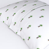 Palm Trees with Blue Surfboards Pillow Sham – Extremely Stoked® Eco Beach Luxe Collection