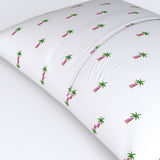 Palm Trees with Pink Surfboards Pillow Sham – Extremely Stoked® Eco Beach Luxe Collection