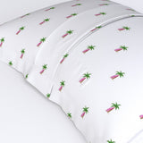 Palm Trees with Pink Surfboards Pillow Sham – Extremely Stoked® Eco Beach Luxe Collection