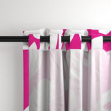 White Hawaiian Flowers on Hot Pink Window Curtains - Extremely Stoked® Eco Beach Luxe Collection - Large Scale