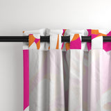 Hot Pink, Orange and White Hawaiian Flowers Window Curtains - Extremely Stoked® Eco Beach Luxe Collection - Large Scale