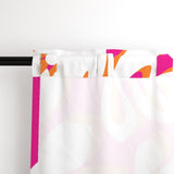 Hot Pink, Orange and White Hawaiian Flowers Window Curtains - Extremely Stoked® Eco Beach Luxe Collection - Large Scale