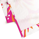 Hot Pink, Orange and White Hawaiian Flowers Window Curtains - Extremely Stoked® Eco Beach Luxe Collection - Large Scale