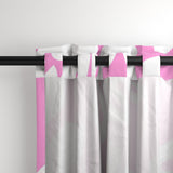 White Hawaiian Flowers on Pink Window Curtains - Extremely Stoked® Eco Beach Luxe Collection - Large Scale