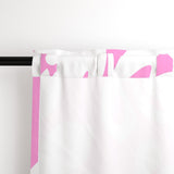 White Hawaiian Flowers on Pink Window Curtains - Extremely Stoked® Eco Beach Luxe Collection - Large Scale