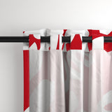 White Hawaiian Flowers on Red Window Curtains - Extremely Stoked® Eco Beach Luxe Collection - Large Scale